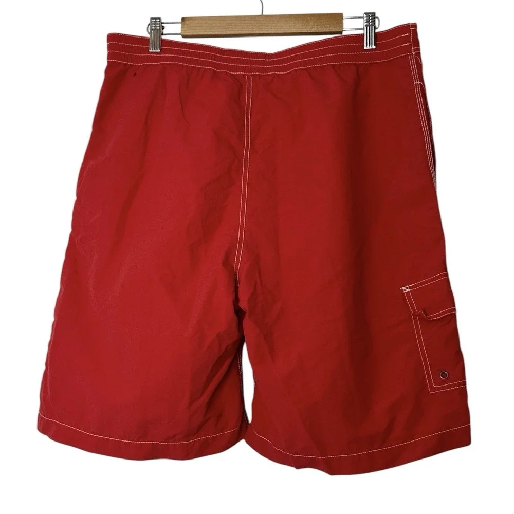 Polo Ralph Lauren Swim Trunks Shorts Mens Large Red Beach Surf Vacation Cruise‎